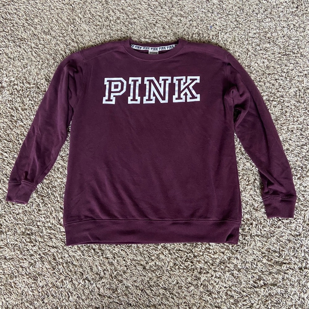 Burgundy Victoria’s Secret PINK Crewneck💗